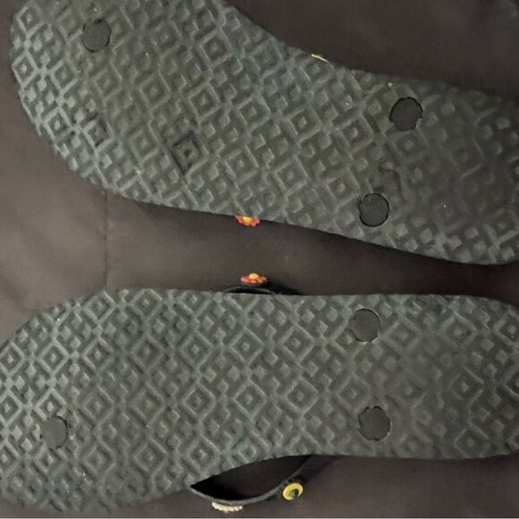 Tory Burch Marguerite Floral Flip Flop Rubber cute logo flats rare sold out shoe - Picture 3 of 7